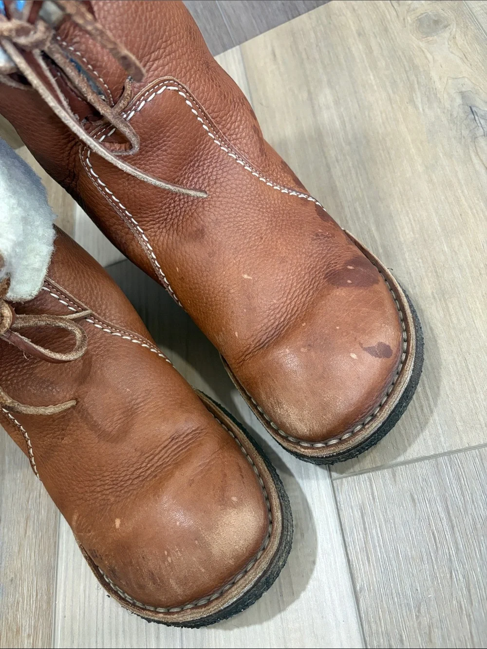 Duckfeet Unisex Århus Wool-lined Pebbled Leather Boots Nut Cognac Camel 39